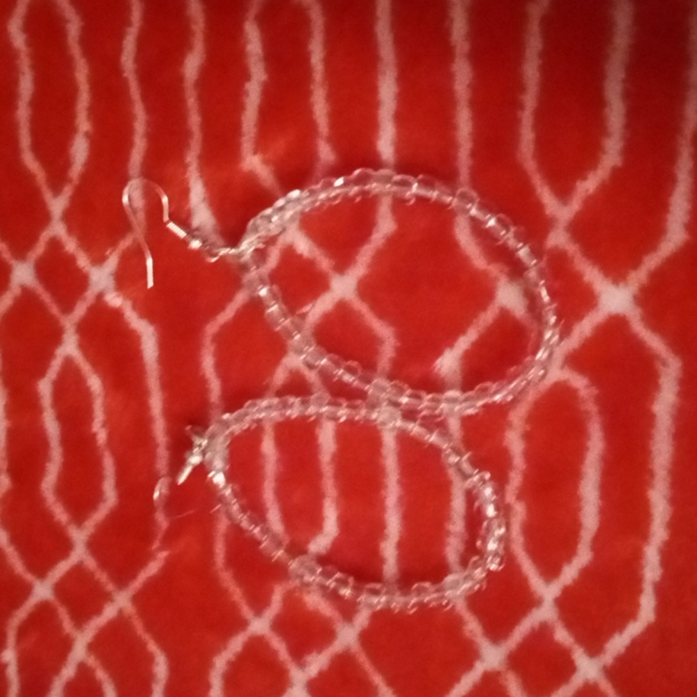 Clear Glass Beaded Earrings